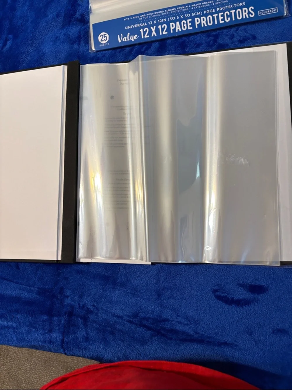 Black 12x12 Scrapbook Album with Clear Page Protectors